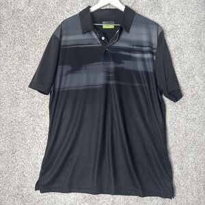 PGA Tour Shirt Mens XL Black Polo Pro‎ Series Athletic Fit Short Sleeve Golf